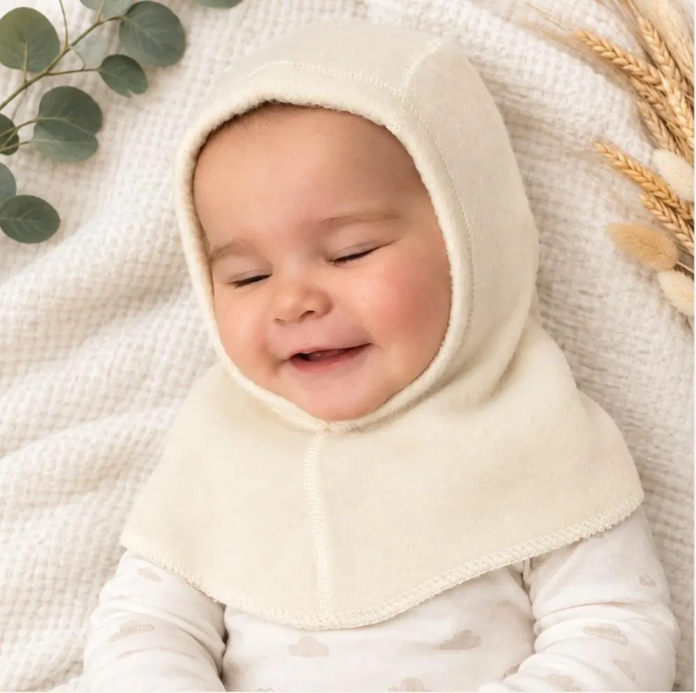 Organic Merino wool minimalist single-layer balaclava hat- soft kids hat