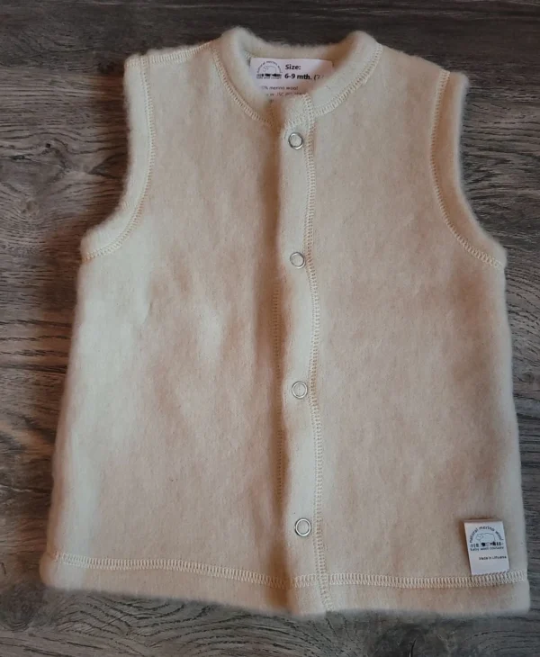 Organic Merino Wool Vest with buttons - Image 3