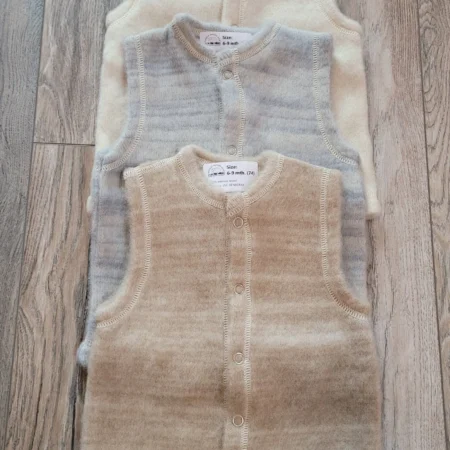 Organic Merino Wool Vest with buttons