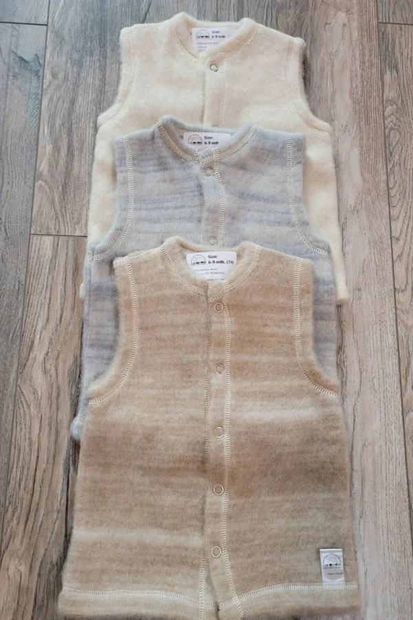 Organic Merino Wool Vest with buttons