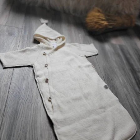 Organic Merino wool Baby sleeping bag/ coverall/ blanket with hood