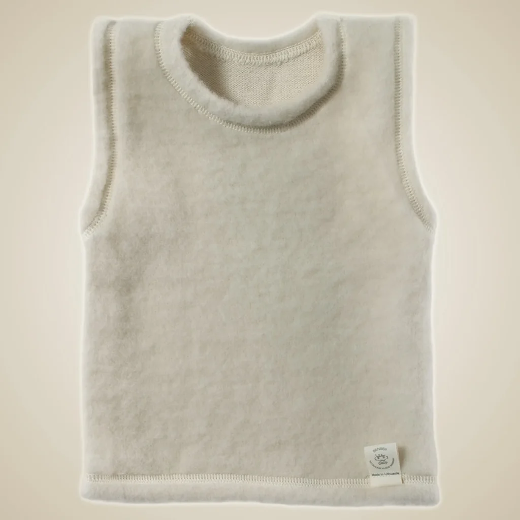 Organic Merino wool baby vest- gender neutral babies/kids outfit