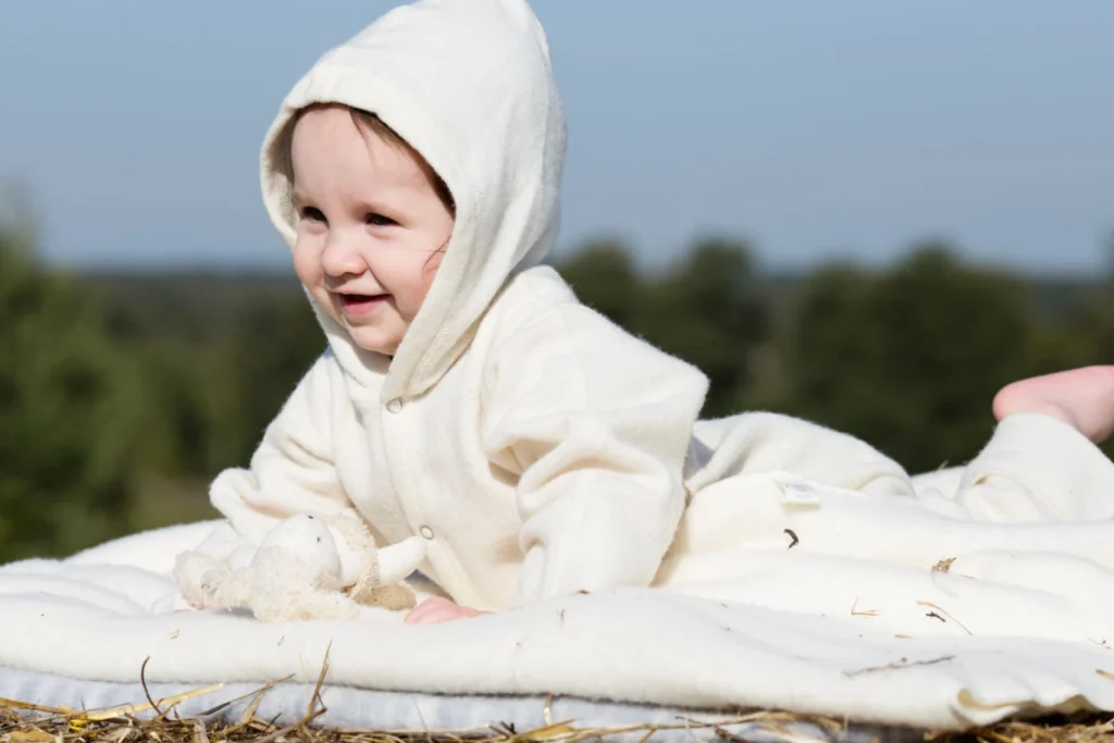 Organic Merino Wool Baby Coveralls/ Jumpsuit- gender neutral newborn outfit