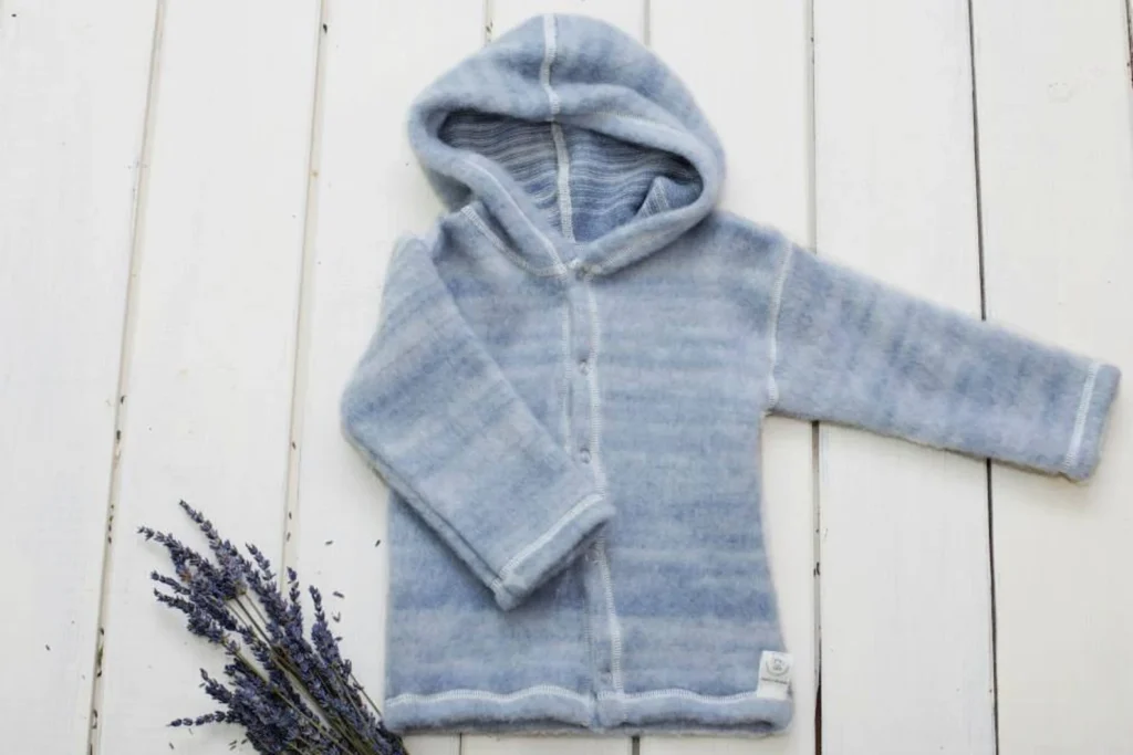 Organic Merino wool Hoodie- natural baby clothing
